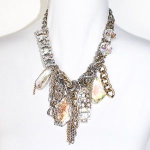 Loft Jewelry Steampunk Mixed Metal Quartz Necklace